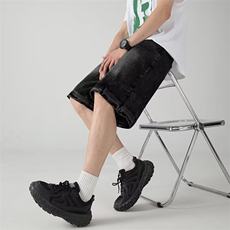 倒装牛仔短裤男女夏季美式水洗做旧五分裤高街痞帅青年A2355-p45，男装牛仔裤，星座1008