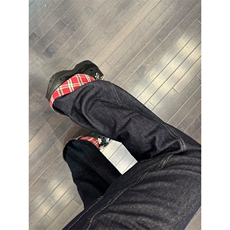 【有货】美式格子拼接卷边牛仔裤男女阔腿裤子高街NZ011LL-特P48，男装牛仔裤，星座1007（原301D）