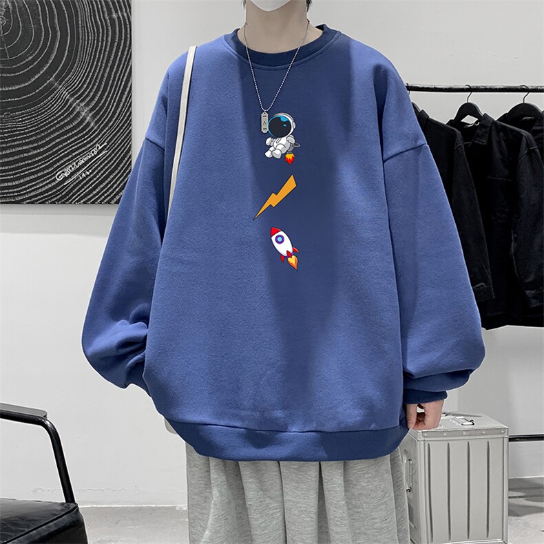 圆领卫衣男大码加厚加绒长袖t恤男S6165-P28加绒款-P33,男装卫衣,电商A040