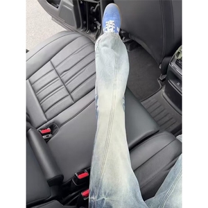 阔腿裤复古牛仔裤男女直筒裤宽松弯刀裤子春秋款1008-LV88077-P48图片
