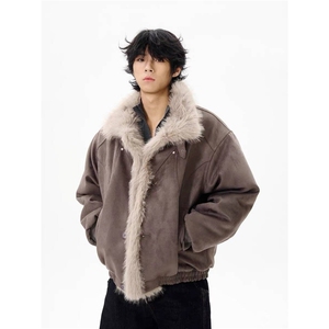 加绒加厚冬款男立领毛领棉衣座山雕棉服保暖面包服外套MY11 P105图片