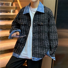 TP75现货小香风拼接牛仔系列小众中性男女夹克外套A170-W315，男装工装外套，电商A170