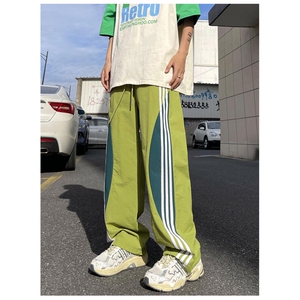 AK2204-P40多巴胺速干夏季新款三条杠拼接休闲运动长裤男女同款图片