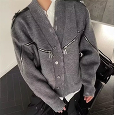 A188-P54日系复古开衫毛衣男秋冬款新中式针织衫冬季高级感，男装针织衫/毛衣，电商B323A