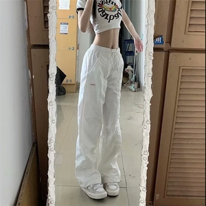 现货美式复古休闲伞兵裤女街舞hiphop束脚抽绳阔腿裤子WLK244-P45图片