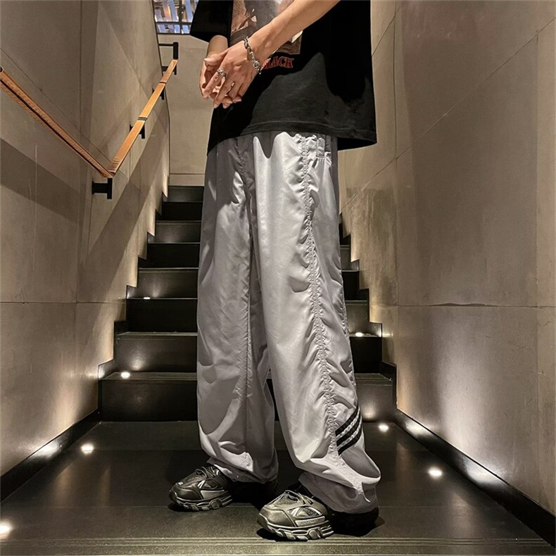 美式复古设计感小众运动裤男ins潮牌条纹休闲情侣裤子潮QK320-P32,男装休闲裤,星座1008