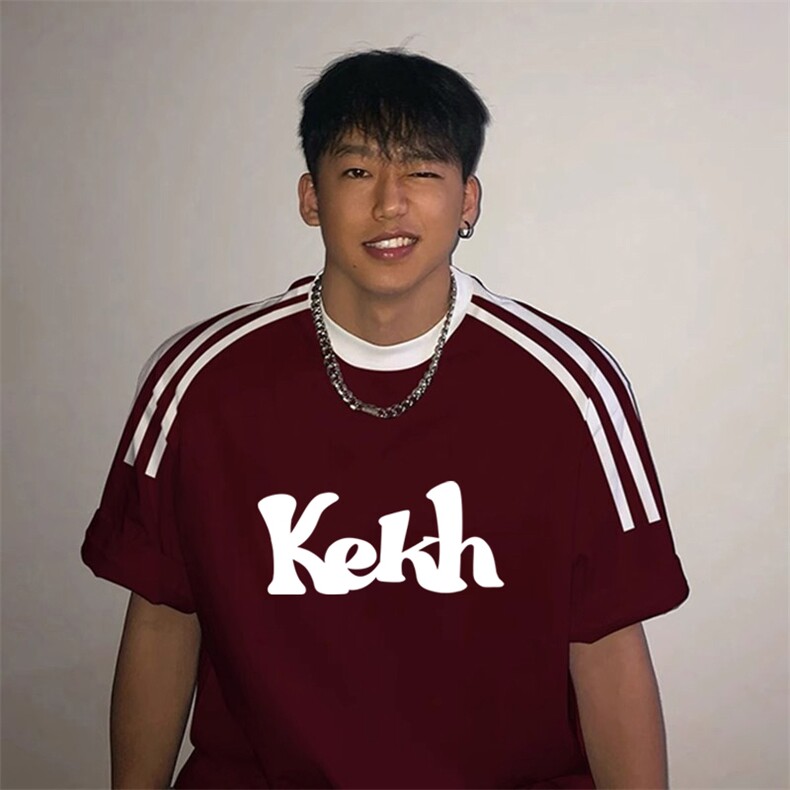 夏季美式高街重磅纯棉三条杠织带撞色男女短袖T恤ZD517-特P30,男装T恤,电商A486
