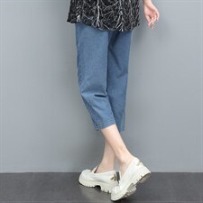 2022夏季新款时尚休闲牛仔裤显瘦百搭高腰九分裤，女装牛仔裤，依恋蒂丝
