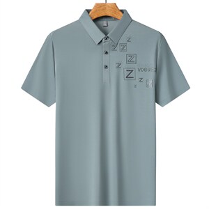 短袖T恤夏季新品商务休闲男子翻领上衣宽松百搭短袖纯色打底衫潮图片