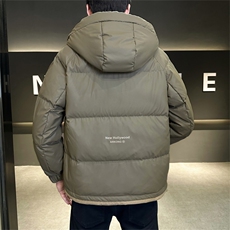 店主风2024冬季新款潮流时尚男款连帽加厚工装白鸭绒羽绒外套，男装工装外套，电商A225