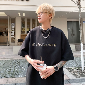 ！2024夏季新款男士纯棉短袖T恤宽松半袖T2408特P25控38图片
