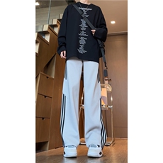 秋季新款美式运动条纹设计宽松休闲卫裤B315-K24269-特p40控78，男装休闲裤，电商B315