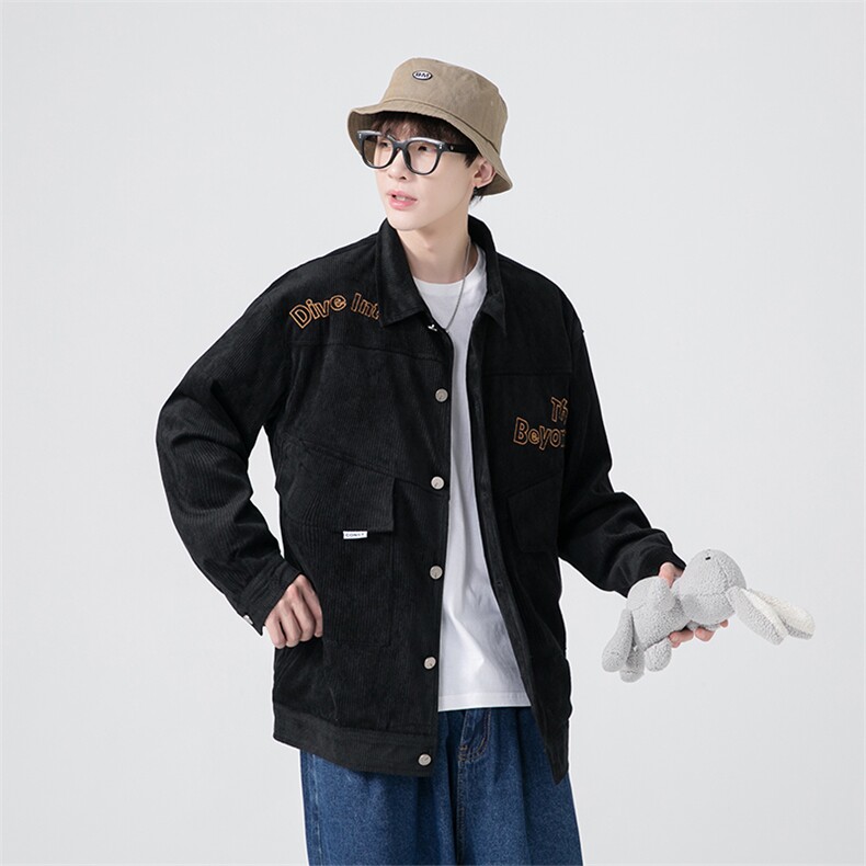 春秋季百搭休闲宽松灯芯绒夹克男士 JK152-P60图片