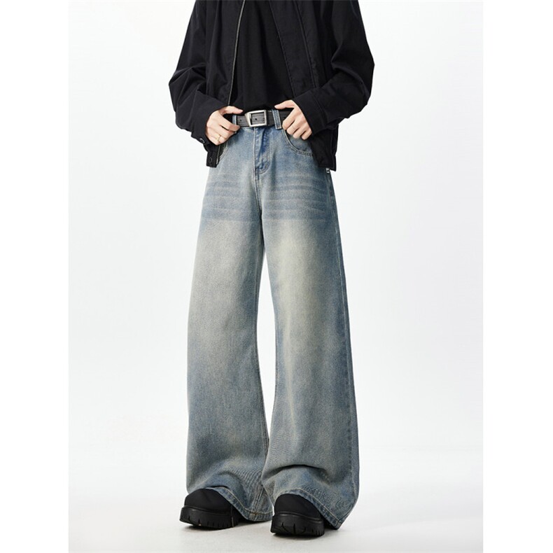 美式丹宁色弯刀牛仔裤男潮牌香蕉休闲长裤喇叭裤K2511P55,男装牛仔裤,电商A062