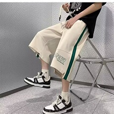 美式休闲运动七分裤男夏薄款八分马裤过膝潮短裤D111-310B-1-P28，男装牛仔裤，星座310B-1