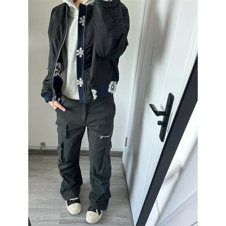 【有货】花卉拼接美式短款外套男高级感棒球服夹克JK110CC-特P65,男装夹克,星座1007（原301D）