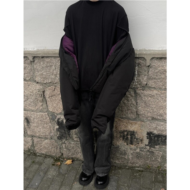 whistlehunter美式复古黑色棉服男款冬季2000rsk短款立领棉衣外套,男装棉衣,星座807-3