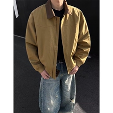 美式复古拼色翻领工装夹克男，男装夹克，星座410-7