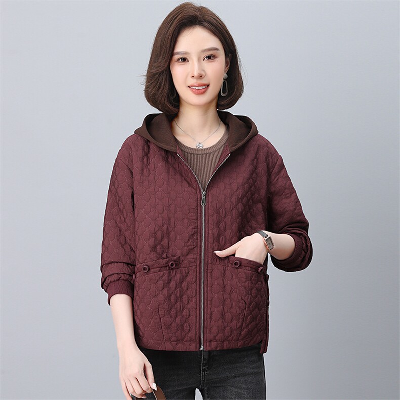 2024秋装新款时尚连帽拼接刺绣外套,女装短外套,鑫鑫格