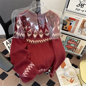 圣诞毛衣男女情侣装针织衫潮牌冬季圆领毛线衣外套MY0388-P63图片