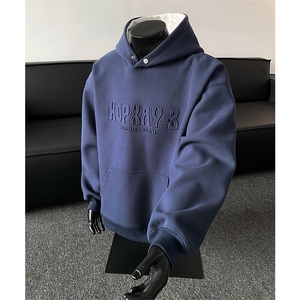 春秋美式凹凸钢印字母连帽卫衣WY3905常规P65控88图片