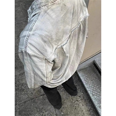 脏染做旧牛仔夹克男春秋季潮牌嘻哈宽松休闲情侣翻领外套J30，男装工装外套，星座1116A（原606A-3）