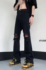 美式高街ins小众破洞牛仔裤货号K751P60，男装牛仔裤，电商A063