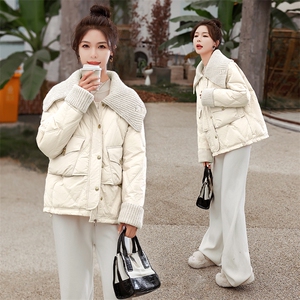 白鸭绒羽绒服2022年冬季时尚潮流长袖外套女