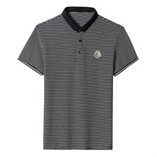 男士短袖T恤男条纹薄款POLO衫夏季中青年休闲百搭翻领棉质体恤衫,男装T恤,电商B212（原钱塘6029）