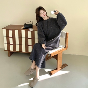 【春款主推】宽松彩织休闲上衣+高腰裙套装2D148-2609-P210-K315图片