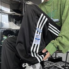 直筒阔腿裤美式ins高街潮运动休闲裤X146P30，男装休闲裤，星座1116-2