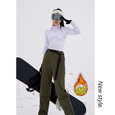 冬日穿搭潮流多巴胺滑雪裤男女同款加绒保暖登山裤K1002J加绒-P75，男装休闲裤，电商A001-1