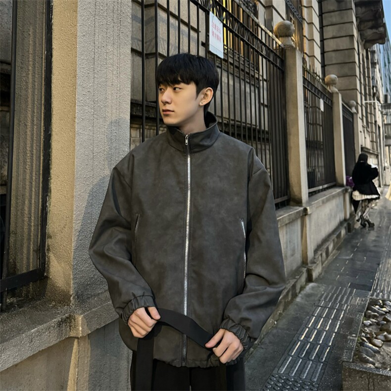 美拉德春季男女外套高街美式hiphop复古拉链夹克服JK08-P85控118图片