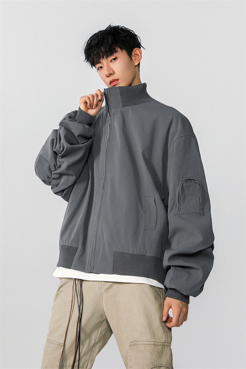 男装2026春季飞行服夹克春装大码cleanfit宽松拉链外套S381-特88,男装夹克,电商A233-1