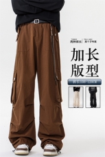 加长版工装裤男高个子阔腿直筒伞兵裤188cm110裤子KZ012P78加绒88，男装工装外套，电商B312