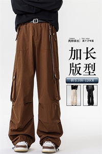 加长版工装裤男高个子阔腿直筒伞兵裤188cm110裤子KZ012P78加绒88图片