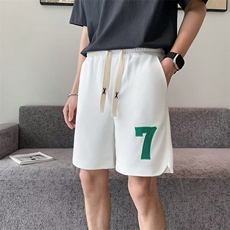 潮时尚潮牌直筒男休闲裤印花运动裤五分裤夏季宽松型KK135-P40，男装牛仔裤，星座911-3