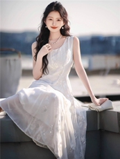 ｜茜茜公主裙|A字长裙2025新款宽松显瘦连衣裙，女装连衣裙，梦白服饰厂