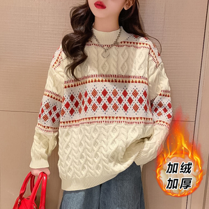 1506-1/MRY991/P63冬季打底衫针织衫毛衫女款线衣加绒加厚冬款图片