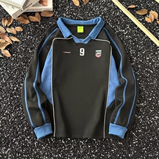 原宿ins时尚流行印花宽松p0l0卫衣衫气质潮流新款百搭PL41P45，男装Polo衫，星座1013-5