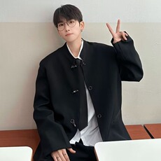 制服男女诘襟校服新中式男装中山装春秋演出服套装立领西装XZ202，男装西服，星座1116A（原606A-3）