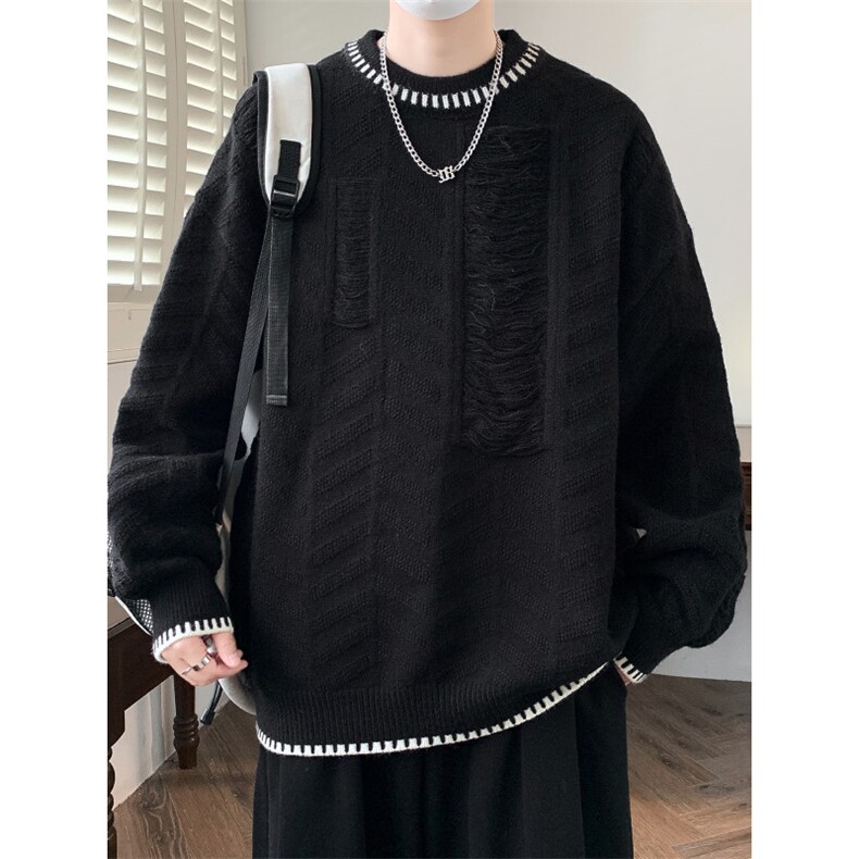 1018-1-M642-P45秋冬新款圆领男士潮流针织衫青少年内搭毛衣,男装针织衫/毛衣,星座1018-1​