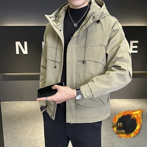 703-C12-P105 秋冬男士连帽防水大口袋 休闲棉衣夹克外套图片