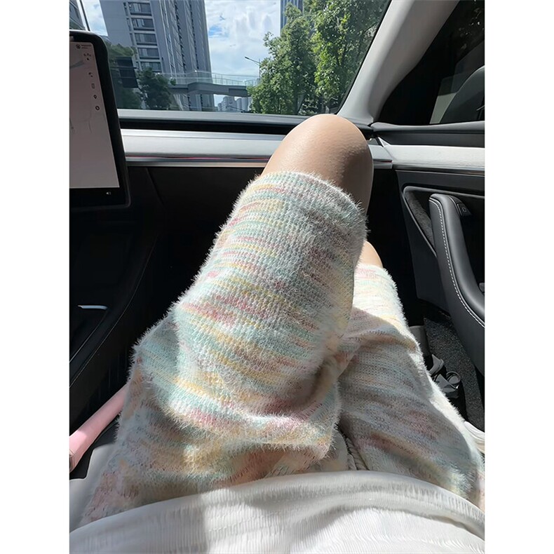 YK86067-P2570%涤纶30%锦纶马海毛扎染针织彩虹短裤男夏季,男装休闲裤,电商A086-1