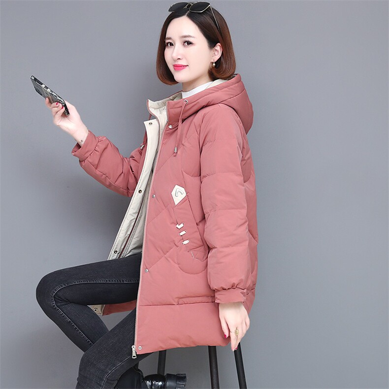 2020冬装新款加绒保暖百搭连帽棉衣/棉服,女装棉衣/棉服,姿萝菲