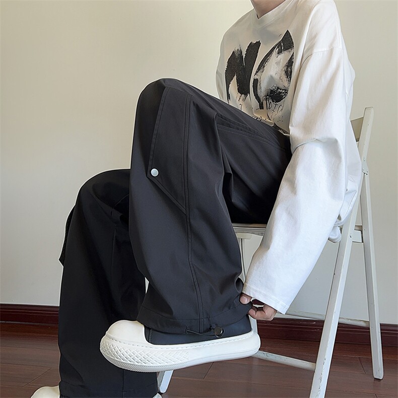 秋季新款现货纯色直筒垂感抽绳束脚休闲裤男DSA157B-K9857-特P35图片