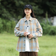 25年春季格子衬衫长袖大码宽松落肩现货DS-C323-1-2379-特批30，男装衬衫，电商C323-1
