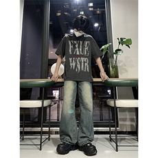 已做版权hiphop高街印花纯棉短袖T恤夏季高级感潮牌上衣T30-P25，男装T恤，星座205-5
