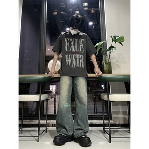 已做版权 hiphop高街印花纯棉短袖T恤夏季高级感潮牌上衣 T30-P25图片