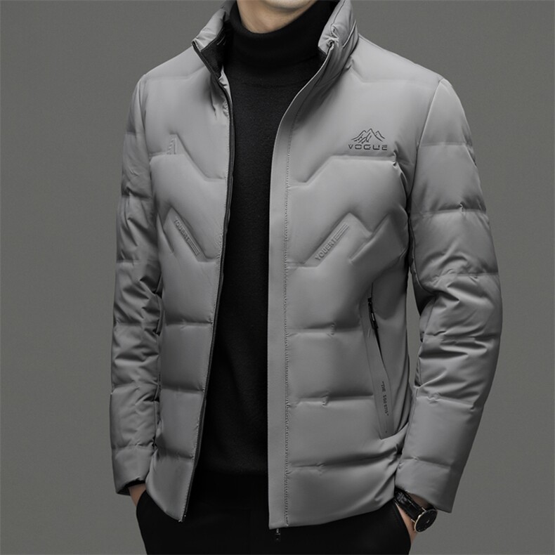 中年男士立领加厚保暖白鸭绒外套2023冬季新款男装商务休闲羽绒服，男装羽绒服，电商B212（原钱塘6029）